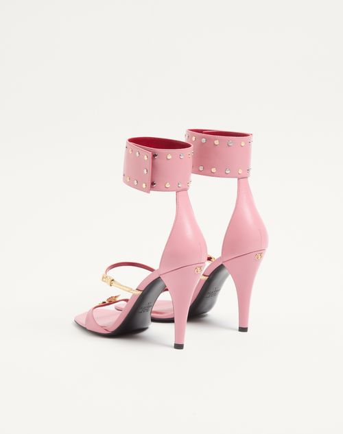 Valentino Garavani - Kidskin Cuffie Sandal 100mm - Pink - Woman - Sandals